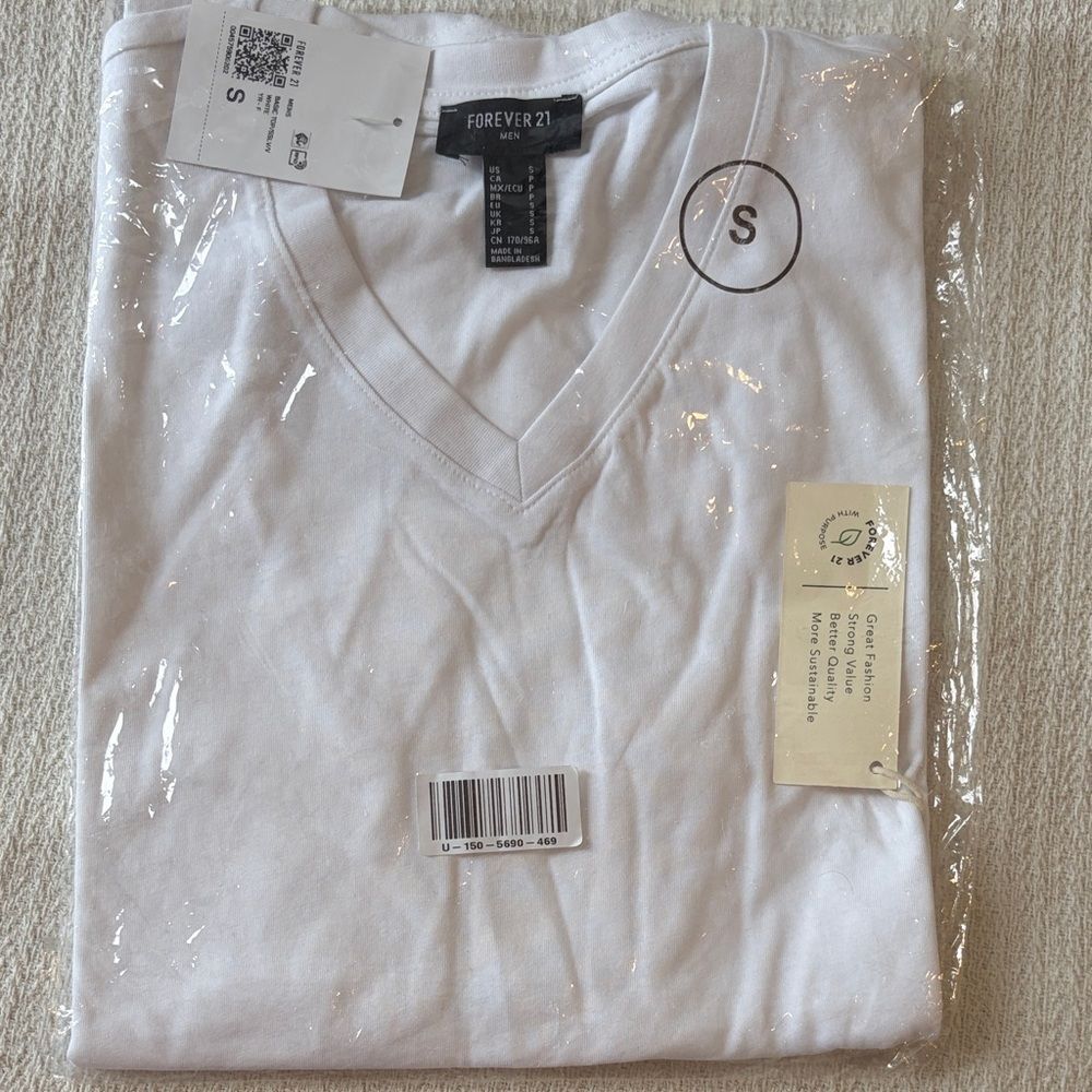 Forever 21 Classic White V-Neck Tee